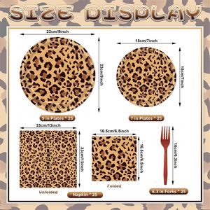 Platos de papel con estampado de leopardo, juego de artículos desechables para fiestas - Product Image 2