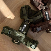 Arnés para perro con LOGO personalizado de fábrica, correa para perro, arnés en Y tipo chaleco, ajustable, antipull, conjunto de chaleco para perro Sherpa, conjunto de arnés para cachorro