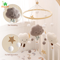 Jouet mobile 2-en-1 doux pour bébé avec support de bras, perles en bois, étoiles, suspendu au lit, décoration de chambre d'enfant pour garçons et filles, cadeau de naissance