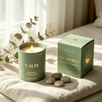 Bougie parfumée d'affirmation personnelle C&H, bougie de manifestation en cire de soja dans un bocal en verre mat multicolore pour le yoga et la guérison spirituelle