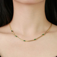 Bijoux en acier inoxydable 18k pvd, accessoires plaqués or pour femmes, colliers en cristal, collier, chaîne, boucles d'oreilles en zircon