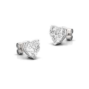 Élégantes boucles d'oreilles solitaires en diamant CVD de laboratoire taille cœur 0,44 ct, éclat majestueux, plaqué or 10 carats, certifiées IGI, bijoux étincelants - Product Image 4