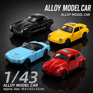 Prix d'usine : Voiture de sport rétro allemande classique 1:43 en alliage moulé sous pression, avec portes ouvrantes et fonction de recul, écologique, pour enfant - Product Image 2