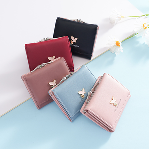 Cartera Corta de Gran Capacidad para Mujer, con Cierre de Mariposa, Múltiples Ranuras para Tarjetas, Monedero Triple, Diseño de Dibujos Animados - Product Image 1