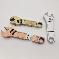 USB Flash Drive Kunci Inggris Logam Custom, Alat Perbaikan, Pen Drive, Hadiah Promosi, Memory Stick 1GB/16GB