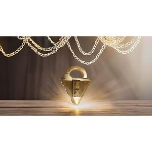 Antique Finish Vintage Style Brass Puzzle Lock with 2 Decorative Keys Triangle Design Metal Material - Product Image 3