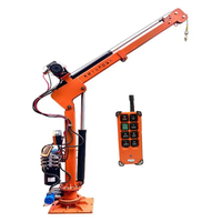Mini-grue hydraulique mobile à rotation simple avec système de levage et d'abaissement cantilever pour chargement et déchargement sur camion