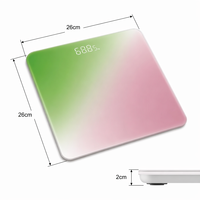 Balance connectée moderne à affichage dégradé, 180 kg, en verre trempé, avec écran LED numérique intégré, pour suivi de la forme physique à domicile et salle de bain – Articles professionnels