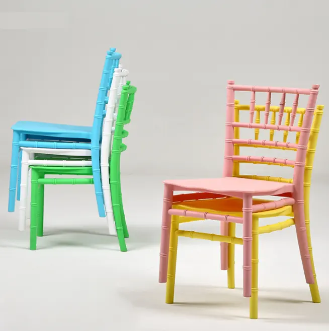 Kursi pesta anak, kursi makan Taman kanak-kanak minimalis Modern warna-warni dapat ditumpuk
