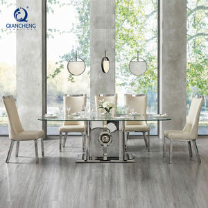 Ultimo Design di Moda: Set <span class=keywords><strong>Tavolo</strong></span> da Pranzo e Sedie per 8 Persone, <span class=keywords><strong>Tavolo</strong></span> da Pranzo di Lusso in Marmo e <span class=keywords><strong>Vetro</strong></span> per Ville di Dubai e Arabia - Product Image 2