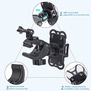 Soporte de silicona <span class=keywords><strong>para</strong></span> teléfono móvil con instalación rápida <span class=keywords><strong>para</strong></span> manillar de motocicleta, rotación ajustable <span class=keywords><strong>para</strong></span> bicicleta - Product Image 6