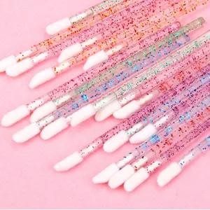 Wholesale 50pcs Glitter Lip Brush Makeup Lipstick Lip Gloss Wands Applicators Disposable Lip Brush