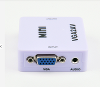 Adaptateur vidéo Full HD 1080P Colusi RCA AV vers VGA femelle avec répartiteur audio 3,5 mm en plastique, fabriqué en Chine