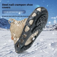Crampons à glace pour chaussures et bottes avec 30 pointes antidérapantes