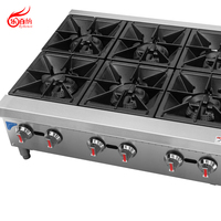Table de cuisson au gaz commerciale de 36 pouces avec 6 brûleurs en fonte, cuisinière de restaurant GHP-6