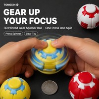 TONGXIN Spinner à Engrenages Imprimé en 3D, Balle Anti-Stress Rotative, Jouet de Bureau, Soulagement du Stress, Amélioration de la Concentration, Cadeau de Bureau, Article de Collection, Vente en Gros, OEM