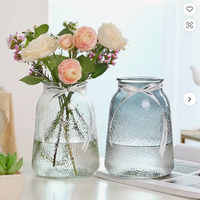 Vase en verre transparent minimaliste moderne pour centre de table de fleurs séchées, décoration de salon, décoration de la maison