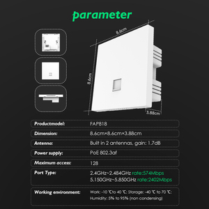 12W ngoài trời tầm xa không dây toàn bộ nhà Wifi 6 Bảng điều khiển thương mại tốc độ cao 3000Mbps điện thoại di động Booster wifi6 AP Bảng điều chỉnh - Product Image 2