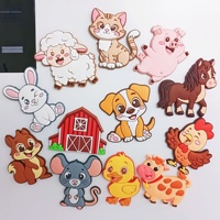 Aimants de réfrigérateur en PVC avec animaux mignons de dessin animé, autocollants magnétiques créatifs, décalcomanies magnétiques éducatives pour enfants, vente en gros