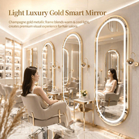 Miroir de Salon de Coiffure en Aluminium de Haute Qualité avec Lumières LED pour Salon de Beauté et Barbier - Vente en Gros