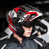 Casque de moto modulaire relevable en ABS au design vintage pour Cafe Racer, Cruiser, Scooter, pour hommes et femmes