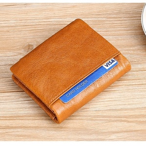 Portefeuille Homme en Cuir Véritable Personnalisé, Court, Tendance, Fin, Style Minimaliste, Fermeture Ouverte, Vintage, Anti-RFID, Vente en Gros - Product Image 4