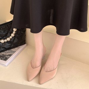 รองเท้าส้นหนาใสทรงหัวแหลมแฟชั่นรองเท้าส้นสูงผู้หญิงไซส์เล็กสไตล์ใหม่ Toe Sals สำหรับฤดูร้อน - Product Image 4