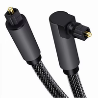 Câble audio optique Toslink tressé à angle droit de 90 degrés, cordon numérique en fibre optique blindé en nylon pour barre de son, téléviseur, home cinéma