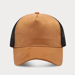 Gorra Trucker de Moda Primavera-Verano con Logotipo Personalizado, de Gamuza, Dos Tonos, con Orificios de Malla, para Hombre y Mujer, de 5 Paneles - Product Image 4