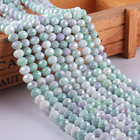 Perles Rondelles en Verre Cristal YWJC 8mm, Nouvelles Couleurs Bicolores, Perles Rondelles Facettées en Cristal aux Couleurs Personnalisées