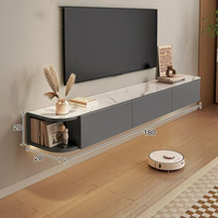 Support de console TV flottant blanc moderne armoire murale en bois personnalisable nouveau design à la mode pour le salon