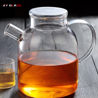 Verre fait à la main de cuisson claire classique lave-vaisselle avec couvercle infuseur théière