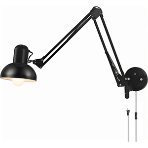 LED 7W Modern AC Powered Reading Light E27 Switch Control Black Adjustable Long Arm Desk Table Lamps for Student Study - Product Image 1
