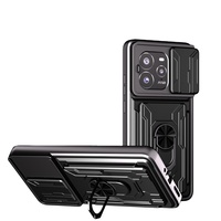 Étui de protection pour téléphone avec fenêtre coulissante en TPU et PC rigide pour Oneplus Nord 5 ACE5 4 CE5/15R 15 ACE6 ACE 6T, avec porte-cartes et support