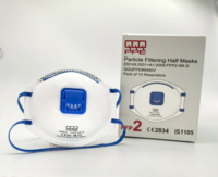 Masque respiratoire FFP2 anti-particules jetable de qualité supérieure avec 5 couches, certifié CE, test Dolomite réussi