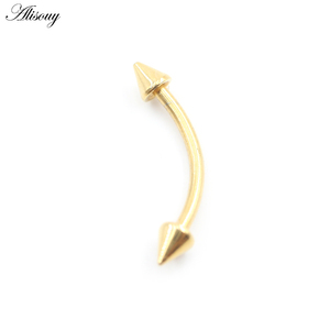 Alisouy - Piercing de Ceja Curvo con Púas de Colores, 16g, de Acero Inoxidable, Tipo Banana, para Cartílago de la Oreja, <span class=keywords><strong>Tragus</strong></span>, Joyería de Uso Diario - Product Image 4