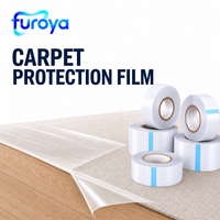 Film de masquage en plastique HDPE pour tapis avec adhésif fiable, surface transparente, largeur 60 cm, qualité industrielle, retrait propre
