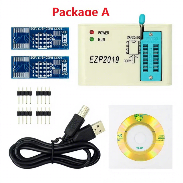EZP2019 High Speed USB SPI Programmer Newest Version with 24 25 93 EEPROM 25 Flash BIOS Chip Support 5 Socket ICs