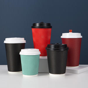 Tasse à café en papier à <span class=keywords><strong>triple</strong></span> couche isolée de 8oz, anti-brûlure - Product Image 3