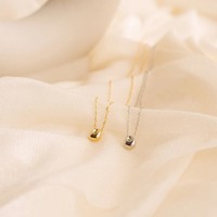 Collier ras du cou unisexe classique en acier inoxydable plaqué or 14K PVD avec breloques géométriques en zircon, chaîne à maillons goutte d'eau et perles ovales