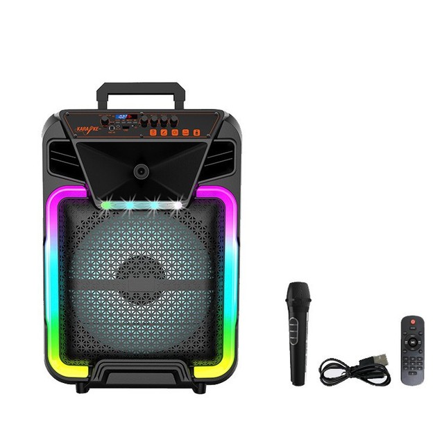 Hot Sale 15inch Trolley BT Speaker Outdoor Portable Subwoofer 40W High-Power Karaoke Audio with Microphone Home Theater