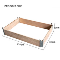 Jardinière en bois avec bordure de serre, empilable, 120x80x20cm, en pin, pour potager extérieur