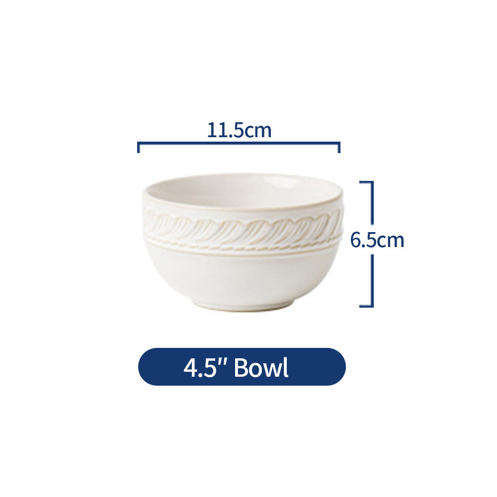 white 4.5 inch french chanson rice bowl