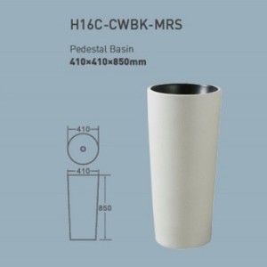 Lavabo de Pedestal Cuadrado de Cerámica Hengbai de 42x41x86 cm con Grifo de un Solo Orificio - Product Image 3
