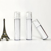 Flacon pompe ovale élégant 30/50 ml en PP/AS blanc avec logo estampé à chaud pour sérum, shampoing, lotion et soins corporels