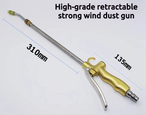 Pistolet à air comprimé industriel puissant avec buse de soufflage extensible en acier inoxydable, souffleur d'air pneumatique pour dépoussiérage - Product Image 5