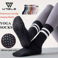 Chaussettes de sport WRELS, chaussettes en silicone confortables et antidérapantes, séchage rapide, légères, douces, chaussettes de yoga personnalisées, chaussettes de yoga et de pilates de qualité supérieure