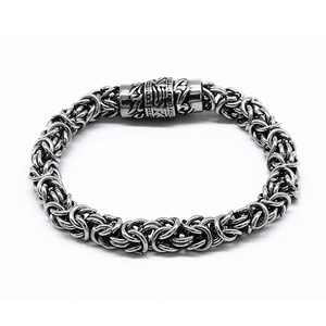 Yunnique Pulsera de cadena de plata tibetana con cierre magnético unisex, diseño geométrico, joyería de moda hecha a mano - Product Image 1