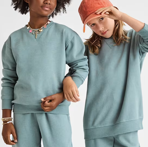 Conjunto de ropa con logotipo personalizado para niños, conjunto de Sudadera con capucha y pantalón de chándal con estampado de algodón para niños - Product Image 2
