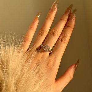 Dylam Top Jewelry Manufacturer 925 Silver Eternity Band 8A Crushed <b>Iced</b> Out Cut Zirconia Wedding Engagement Promise <b>Rings</b> - Product Image 2